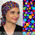 Green Scrubs - Tie Bonnet Scrub Hat - Funfetti Green Scrubs - Tie Bonnet Scrub Hat - Funfetti