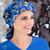 Green Scrubs - Tie Bonnet Hat - Stargazers Navy Green Scrubs - Tie Bonnet Hat - Stargazers Navy