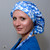 Green Scrubs - Tie Bonnet Hat - Hibiscus Periwinkle Green Scrubs - Tie Bonnet Hat - Hibiscus Periwinkle