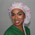 Green Scrubs - Tie Bonnet Hat - Stencil Daisies Green Scrubs - Tie Bonnet Hat - Stencil Daisies