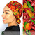 Green Scrubs - Tie Bouffant Scrub Hat - Hot Peppers Green Scrubs - Tie Bouffant Scrub Hat - Hot Peppers