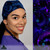 Green Scrubs - Skull Scrub Cap - Midnight Swirls Green Scrubs - Skull Scrub Cap - Midnight Swirls