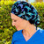 Green Scrubs - Tie Bouffant Scrub Hat - Dragonflies Black Green Scrubs - Tie Bouffant Scrub Hat - Dragonflies Black