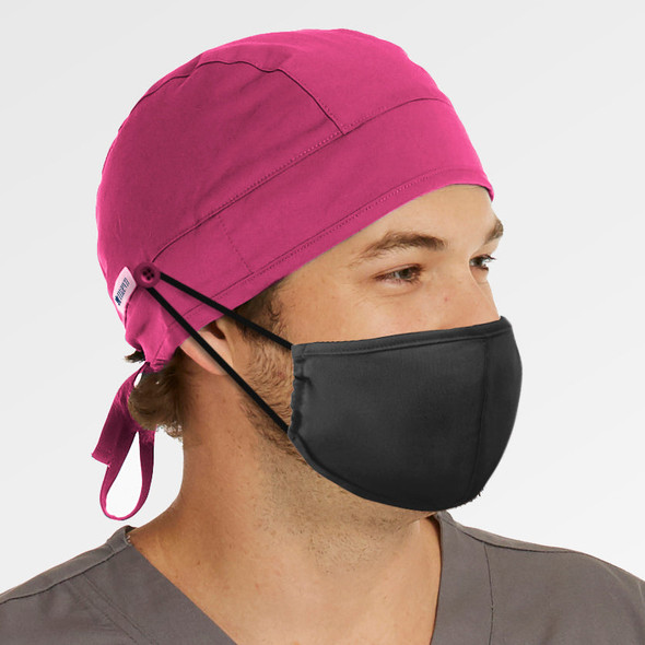 Maevn - Unisex Scrub Cap With Buttons - Rose Pink