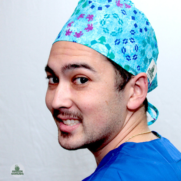 Green Scrubs - Tieback Hat - Geo Circle