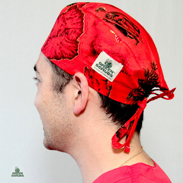 Green Scrubs - Tieback Hat - Crimson 808
