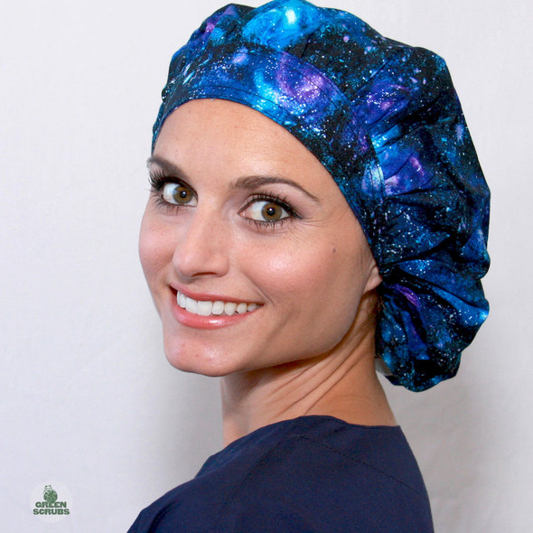 Green Scrubs - Bouffant Hat - New Galaxy