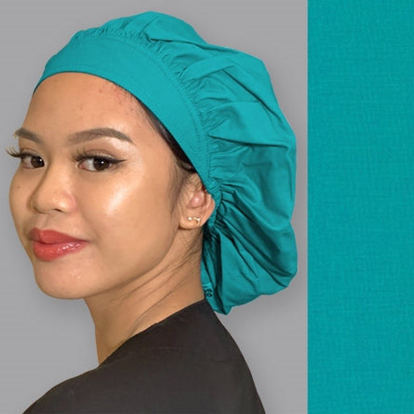 Green Scrubs - Bouffant Hat - 100% Cotton Jade