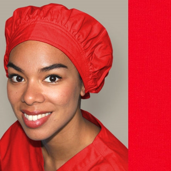 Green Scrubs - Bouffant Hat - 100% Cotton Red