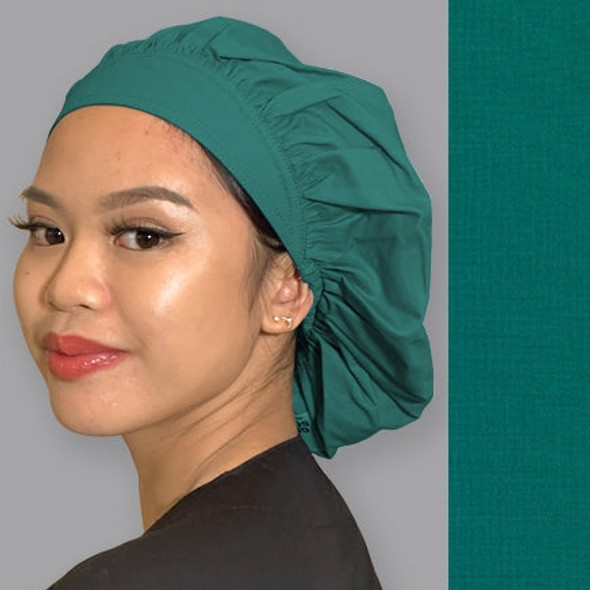 Green Scrubs - Bouffant Hat - 100% Cotton Teal