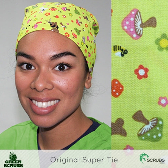 Green Scrubs - The Original Super Tie Hat - Whimsical Woods