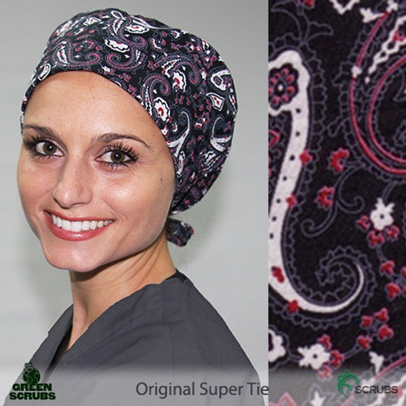 Green Scrubs - The Original Super Tie Hat - Poker Paisley