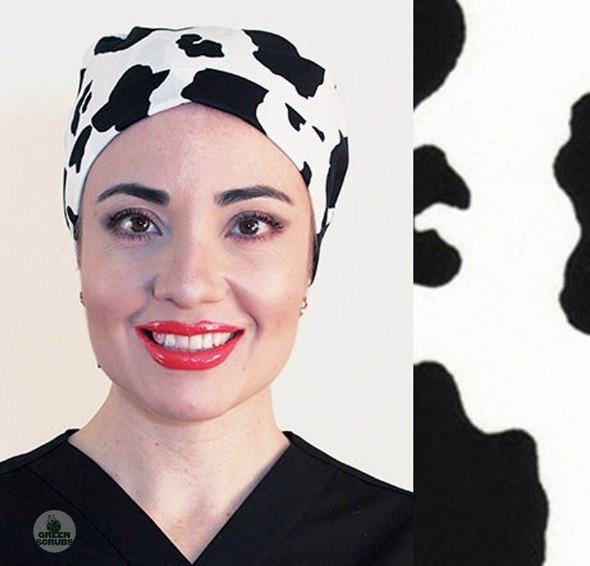 Green Scrubs - The Original Super Tie Hat - Cow Spots