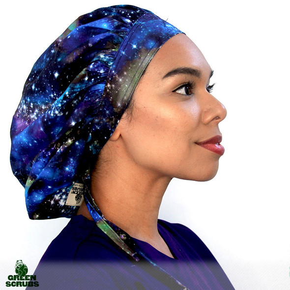 Green Scrubs - Tie Bonnet Scrub Hat - Stratosphere