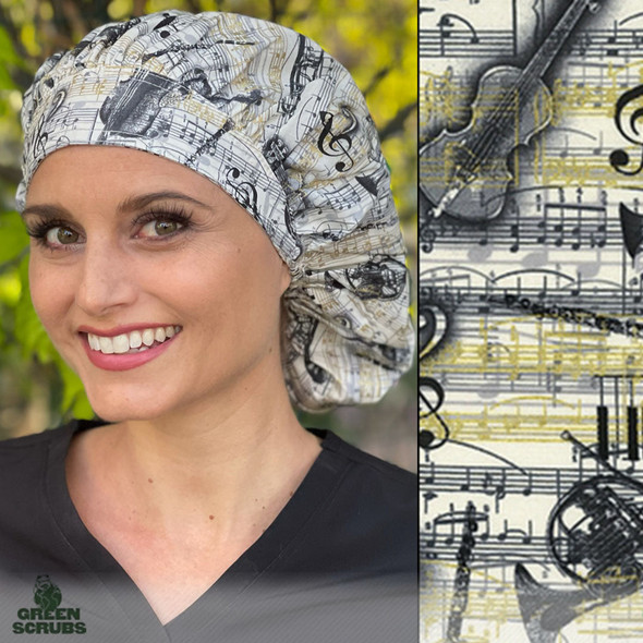 Green Scrubs - Tie Bonnet Hat - All that Jazz