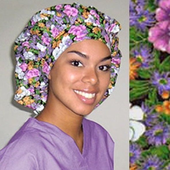 Green Scrubs - Tie Bonnet Hat - Spring Fever