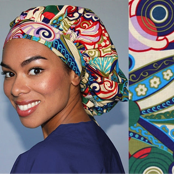 Green Scrubs - Tie Bonnet Hat - Picasa