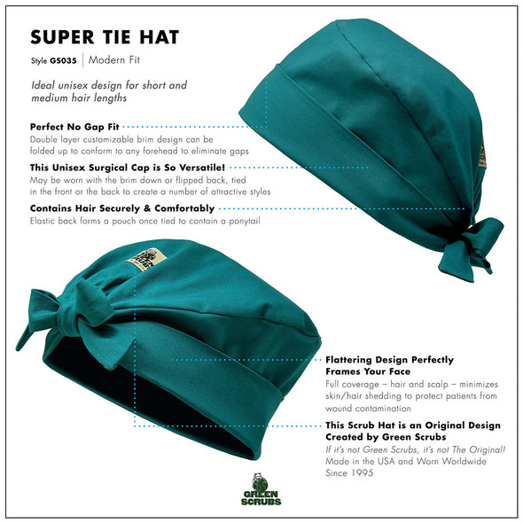 Green Scrubs - Modern Fit Super Tie Hat - sketch