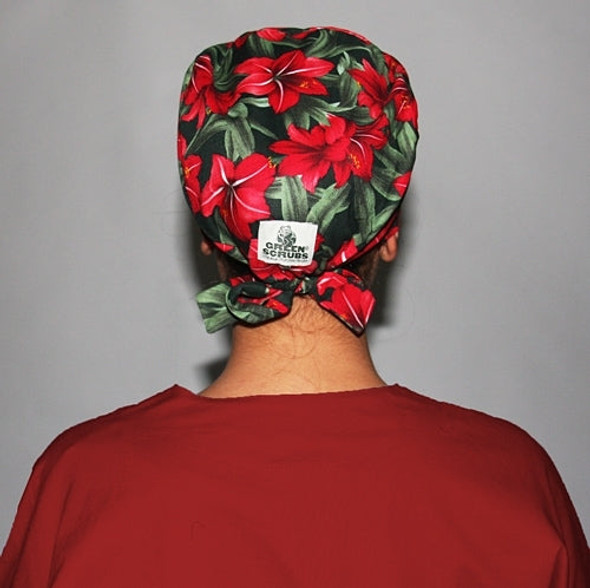 Green Scrubs - Modern Fit Super Tie Hat - Crimson Lily