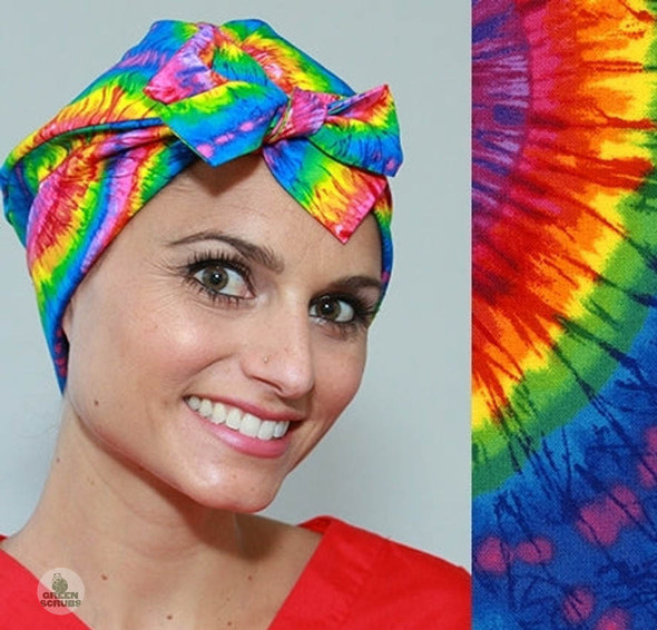 Green Scrubs - Modern Fit Super Tie Hat - Tie Dye