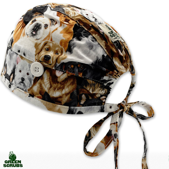 Green Scrubs - Skull Scrub Cap - Dog Pack