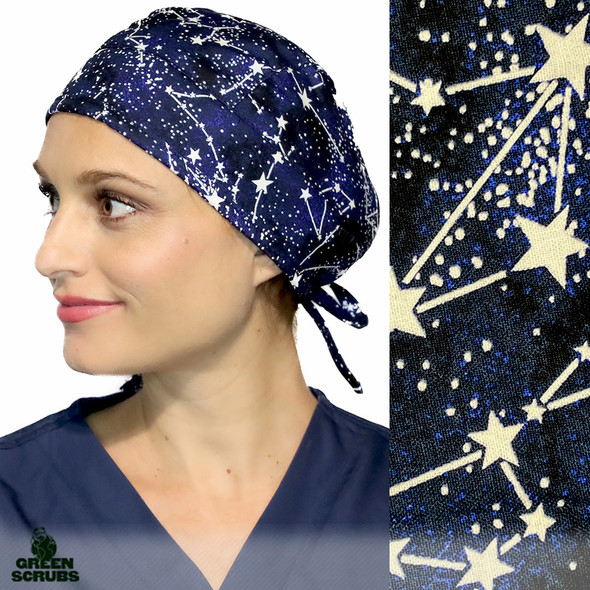 Green Scrubs - Skull Scrub Cap - Constellations