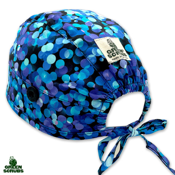 Green Scrubs - Skull Scrub Cap - Lotsa Dots Blue