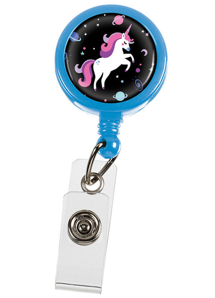 Prestige Medical S13 - Retracteze ID Holder - Unicorns Black Blue