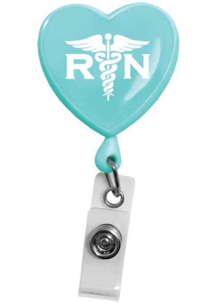 Prestige Medical S13 - Retracteze ID Holder - RN Heart Aqua Sea