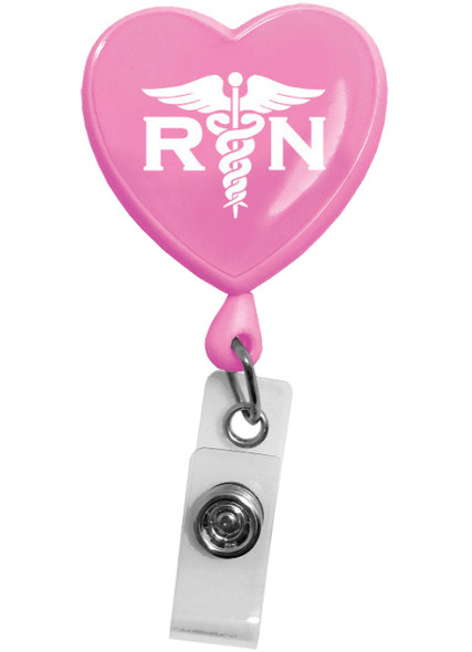 Prestige Medical S13 - Retracteze ID Holder - RN Heart Pink