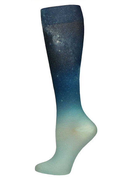 Prestige Medical 387 - 12" Soft Comfort Compression Socks - Galaxy Aqua