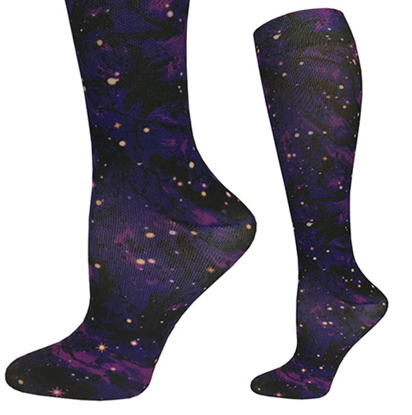 Prestige Medical 387 - 12" Soft Comfort Compression Socks - Galaxy Purple