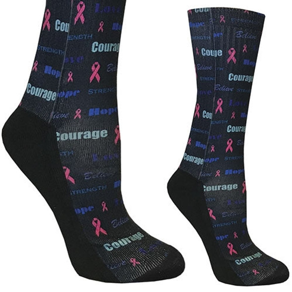 Prestige Medical 389 - Performance Socks - Pink Ribbons Courage