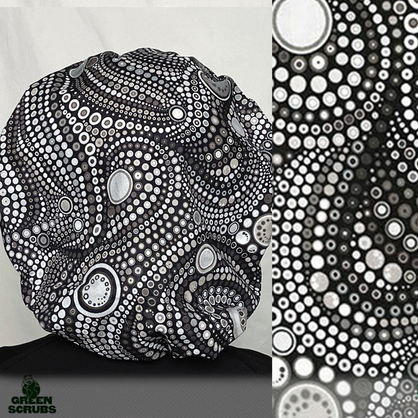 Green Scrubs - Bouffant Scrub Hat - BW Strands back