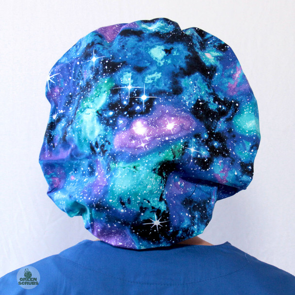 Green Scrubs - Bouffant Hat - Galaxy