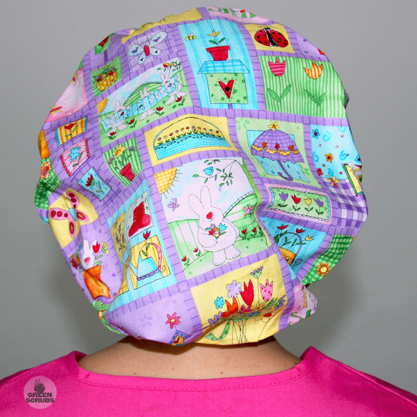 Green Scrubs - Bouffant Hat - Spring has Sprung