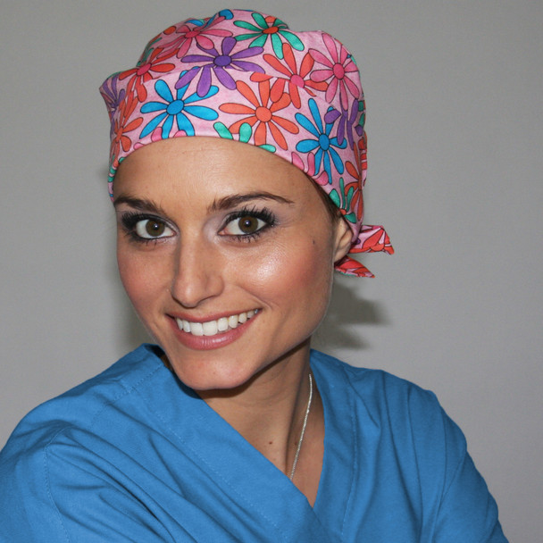 Green Scrubs - The Original Super Tie Hat - Propeller Flowers