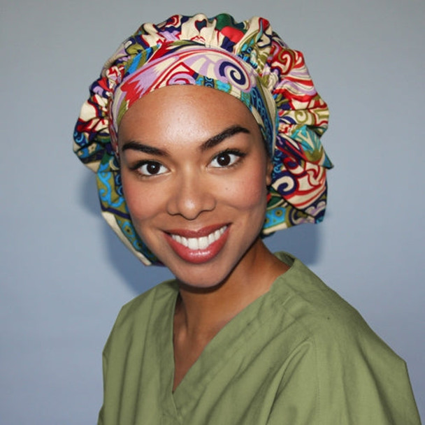 Green Scrubs - Tie Bonnet Hat - Picasa