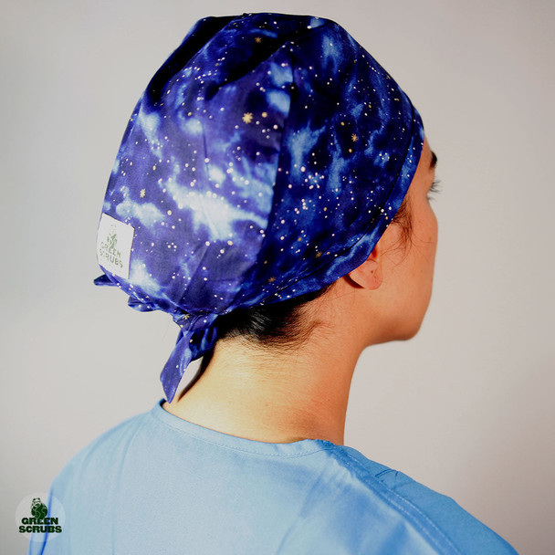 Green Scrubs - Modern Fit Super Tie Hat - Space Clouds