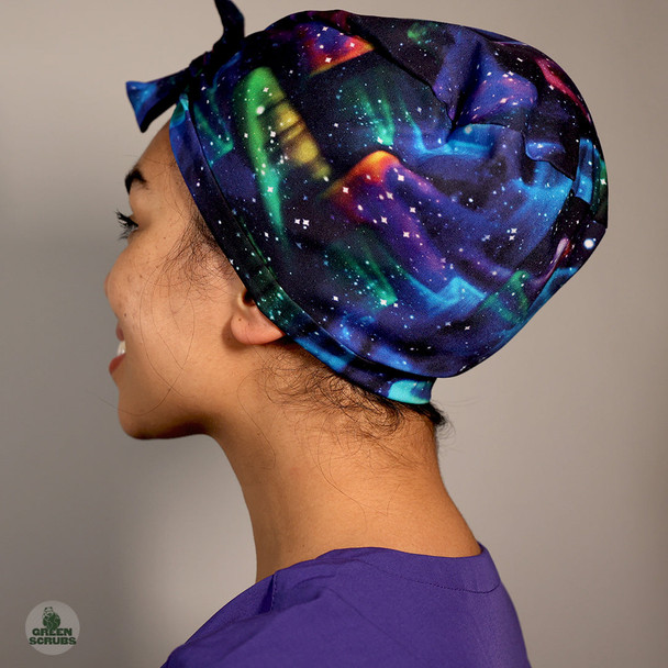 Green Scrubs - Modern Fit Super Tie Hat - Space Waves