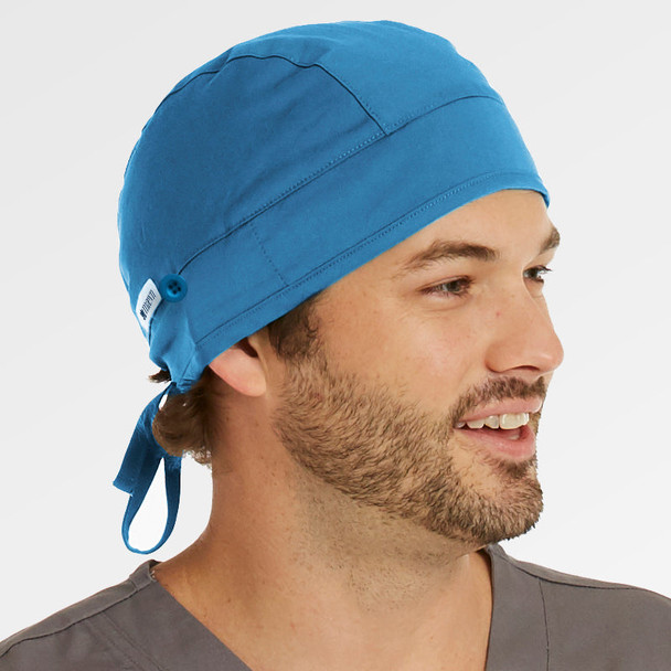 Maevn - Unisex Scrub Cap With Buttons - Malibu Blue