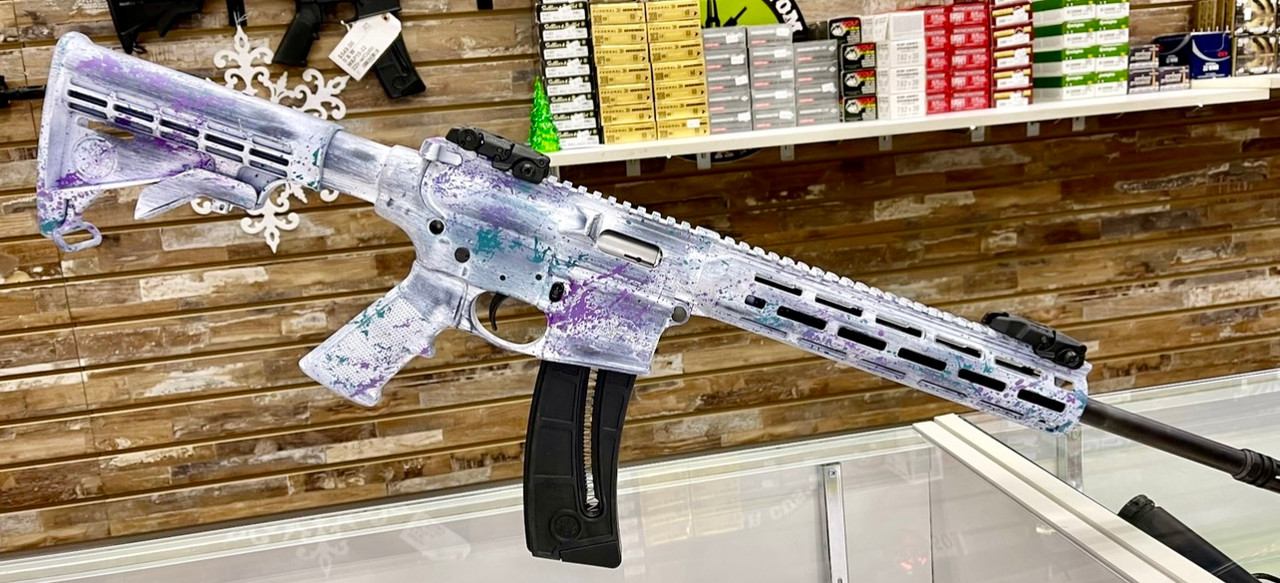 Paint Splatter AR Cerakoted using Sig™ Pink and Stormtrooper White