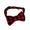 Red and black buffalo plaid cat collar with matching bow tie