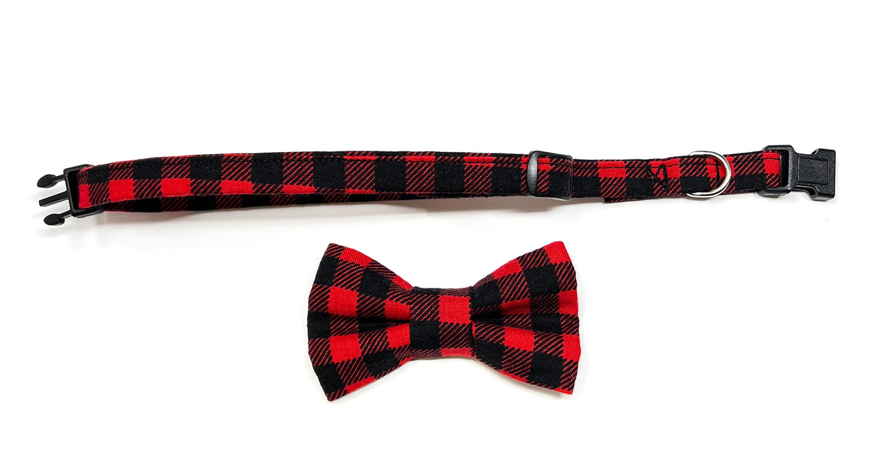 Cat Collar & Bow Tie - Buffalo Plaid