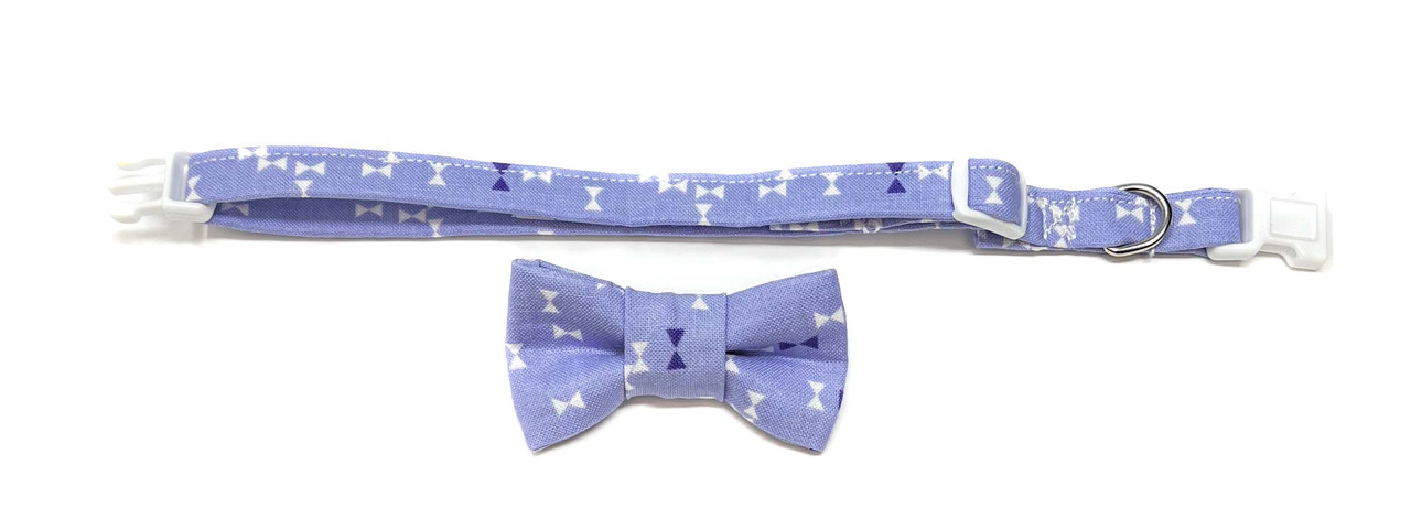 Cat Collar & Bow Tie - Periwinkle Bows