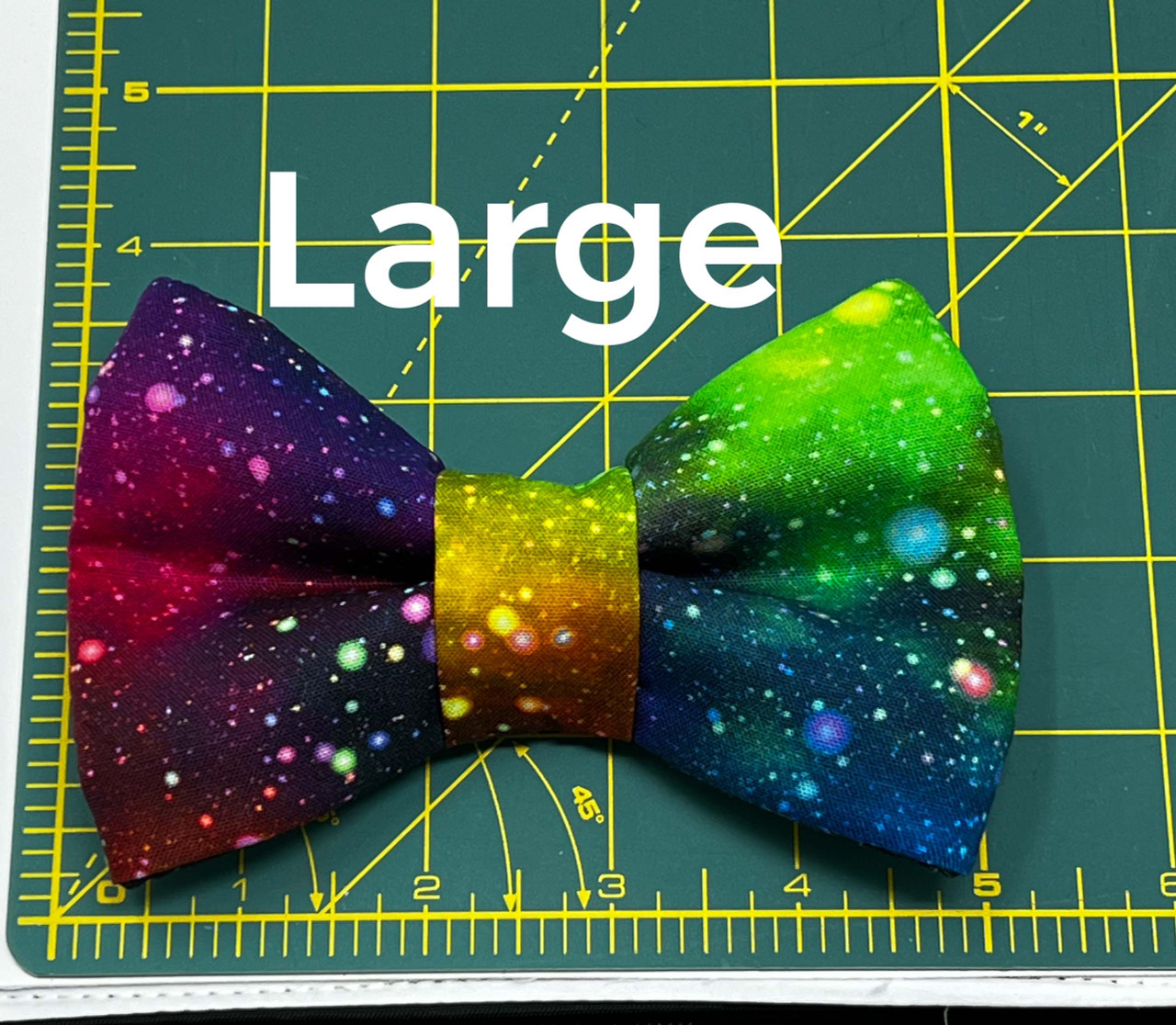 Large Dog Bow Tie - Rainbow Galaxy