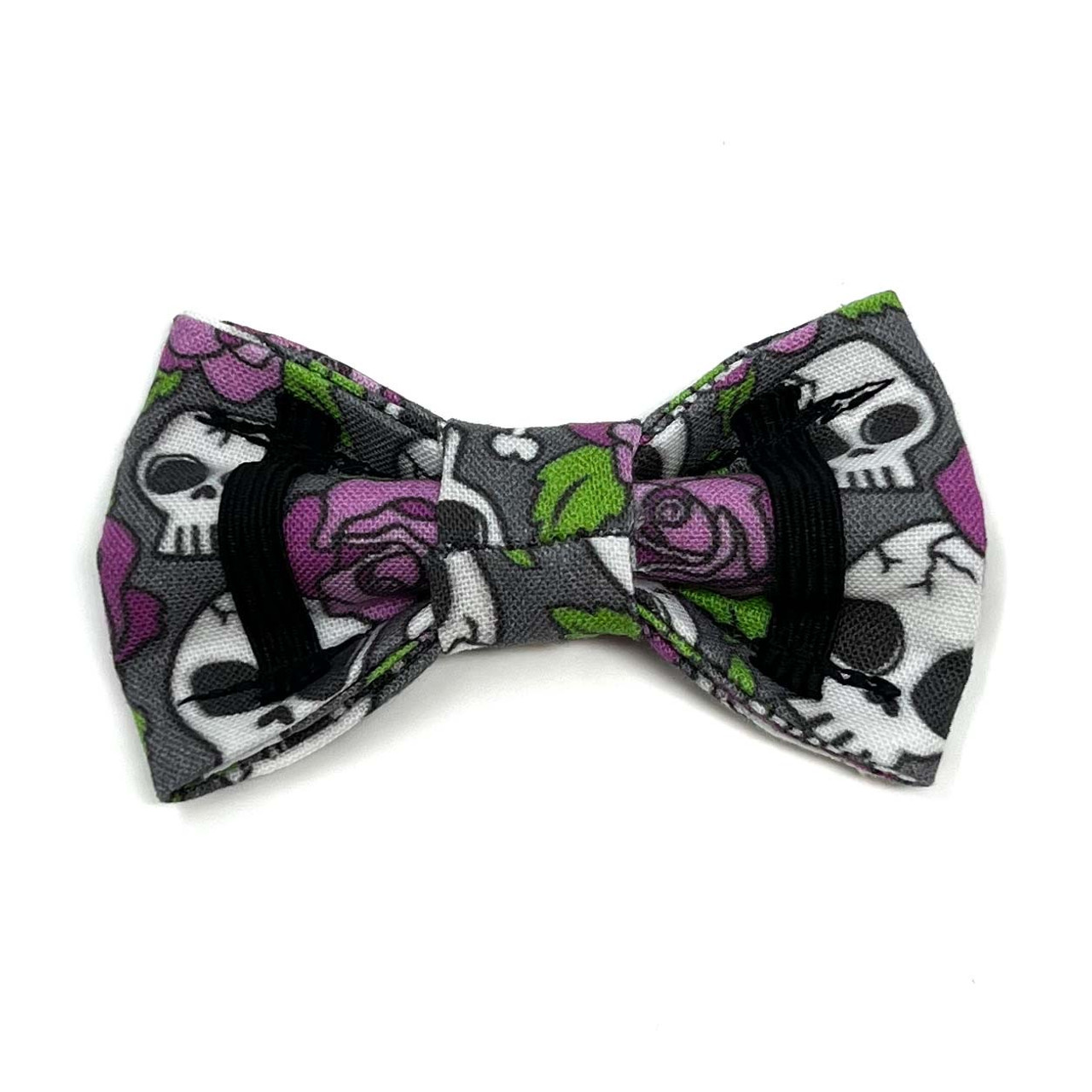 Cat Collar and Bow Tie - Skulls and Roses