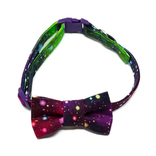 Cat Collar & Bow Tie - Rainbow Galaxy