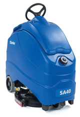 Clarke SA40 20D stand on disc floor scrubber 20 inch 56104484 208ah wet battery onboard charger 12 gallon with traction drive