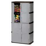 Rubbermaid storage cabinet 7083 4 shelves doors replaces